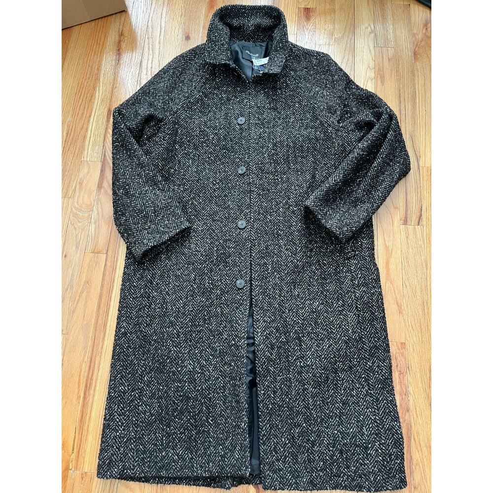 New MADEWELL Mens M Raglan-Sleeve Topcoat Italian Brown Tweed